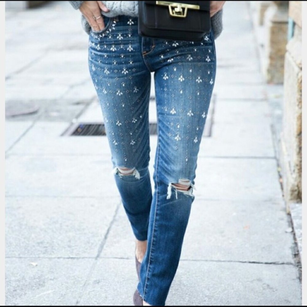 Abercrombie & Fitch jeweled and ripped jeans